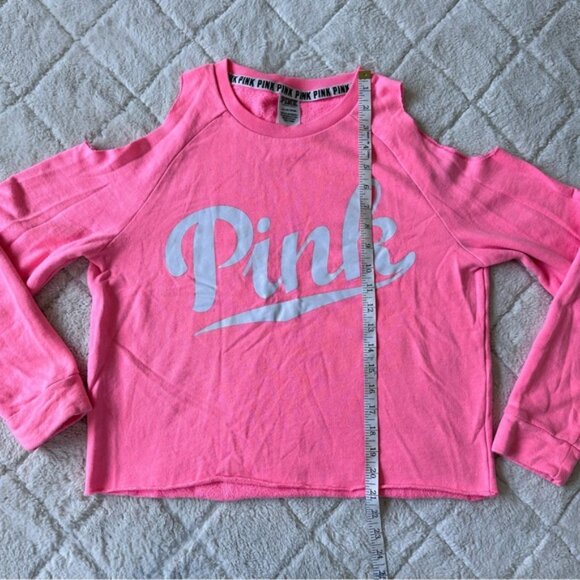 Victoria's Secret PINK | Coral Cold Shoulder Raw Hem Long Sleeve | Size Small - Picture 12 of 12